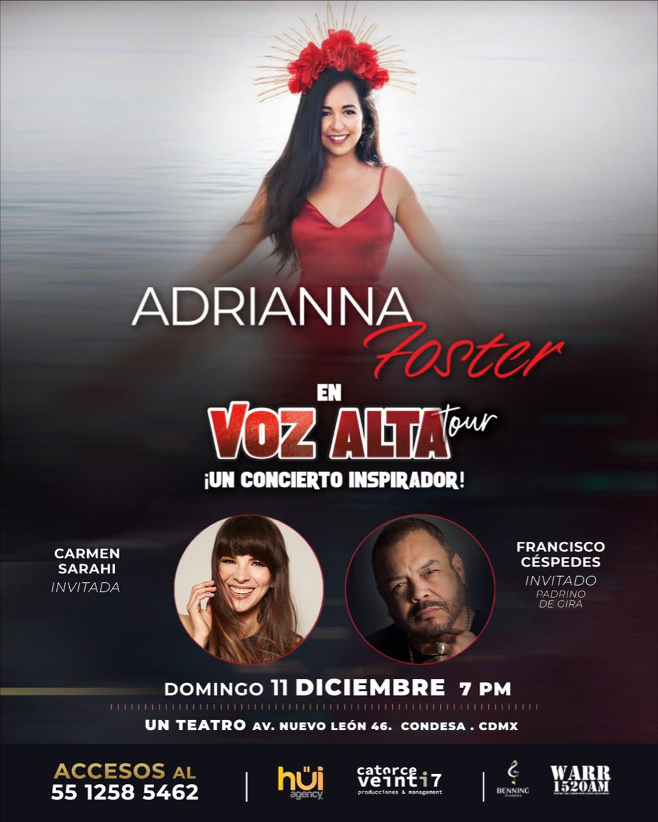 Antes de concluir este 2022 quiero invitarlos a un gran CONCIERTO INSPIRADOR, estoy segura que cantáremos fuertemente y EN VOZ ALTA para vibrar de lo mejor el próximo año 2023.

Te espero el 11 de diciembre a las 19:00 hrs. en el Foro UN TEATRO en la colonia Condesa en la CDMX.