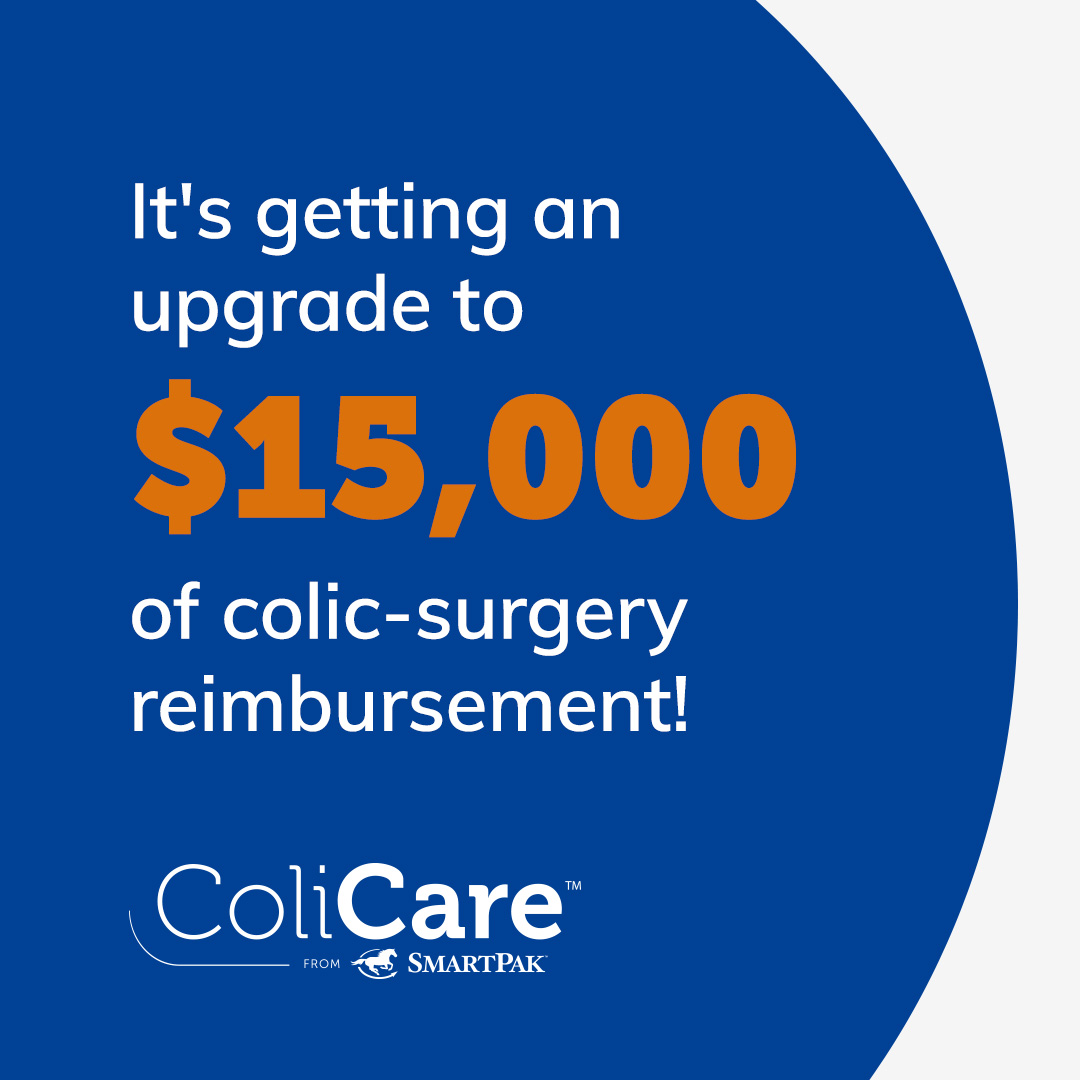 rideihsa's tweet photo. Colic can happen anytime, so give yourself peace of mind with ColiCare by @SmartPak-FREE program pairs our best digestive support with regular vet care for up to $15,000 of colic surgery reimbursement. https://t.co/jrWasQxaRX #ColiCare #ColiCareBySmartPak #SmartPak #IHSASponsor https://t.co/8NoXIv62NR