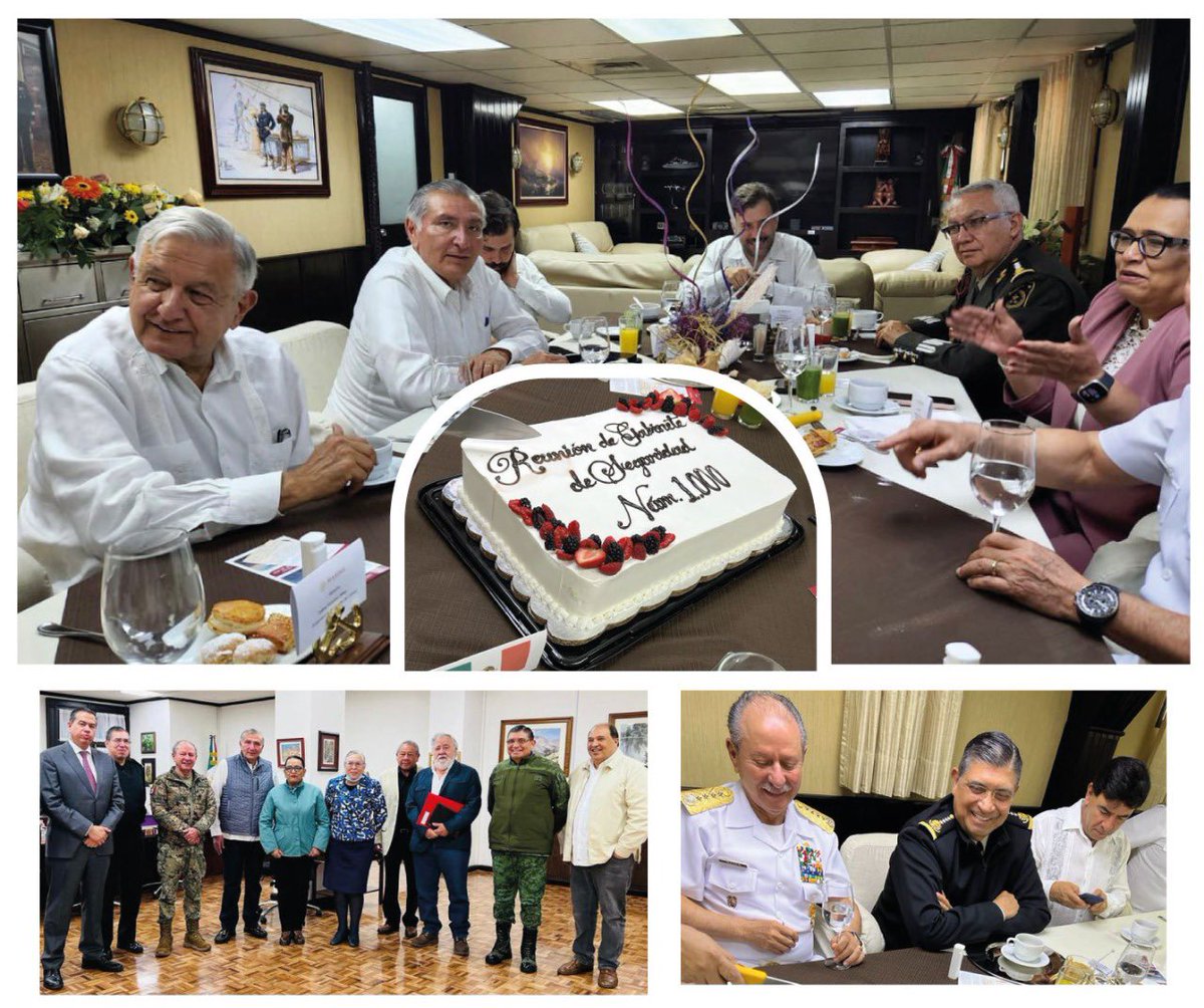 rosaicela_'s tweet photo. #Hoy llevamos a cabo la reunión número mil del #GabineteDeSeguridad, una muestra del compromiso del @GobiernoMX, encabezado por el #PresidenteDeMéxico, @lopezobrador_, para garantizar la paz a los mexicanos. Los resultados ya son tangibles. 
#JuntosConstruimosLaPaz🕊️ https://t.co/1XSOdf6hzL
