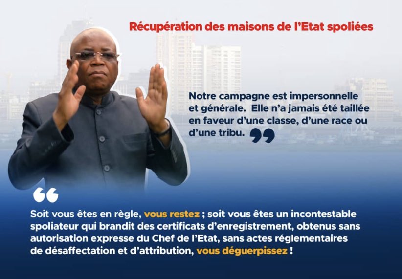 LeRsistantPaci1's tweet image. La récupération des maisons de l’état est une action de l’intérêt général de notre pays face aux faussaires de la république. A travers le @UrbanismeD  que dirige le républicain @MuabiluMMPius actuellement plus question des intouchables. @fatshi13 @LukondeSama