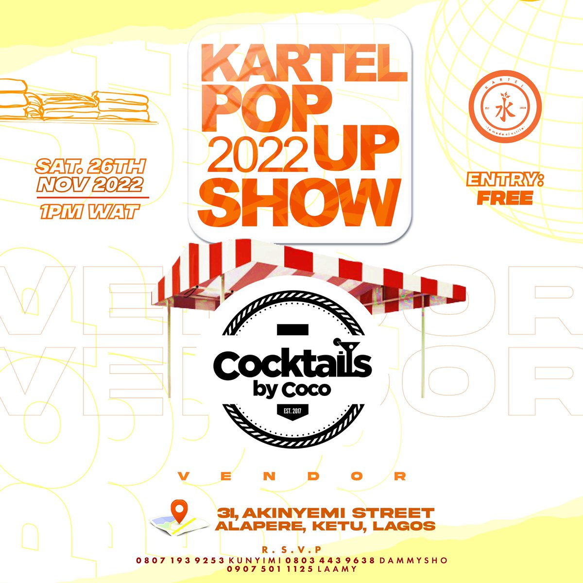 KartelWears's tweet photo. MEET OUR VENDORS!🤩
A THREAD. #kartelwears #kartelpopupshow https://t.co/JjC5t7sPeb