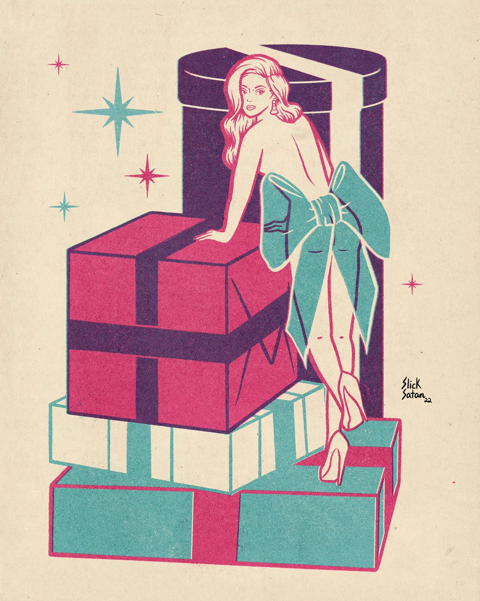 💞🧚🏻💍🎀❄️🛍✨💎 #christmas #vintageart #pinupgirl #slicksatan
