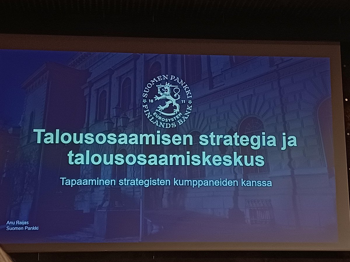 Tänä iltana mielenkiintoista keskustelua #talousosaaminen <a href="/SuomenPankki/">Suomen Pankki</a>