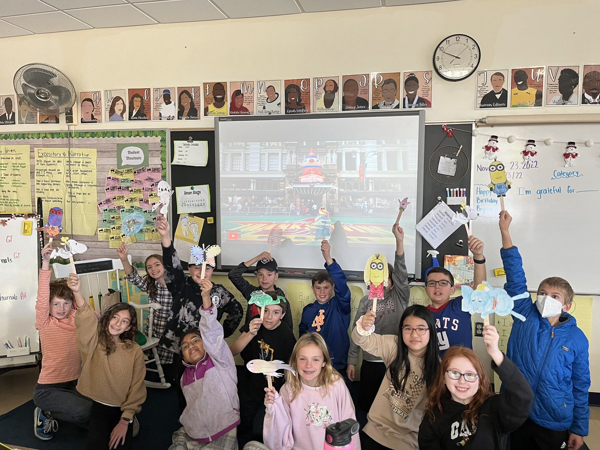 MsAzouri's tweet photo. We are SO grateful for our amazing students! We had our very own Macy’s Parade after reading Balloons Over Broadway and took time to reflect on what we are grateful for this year. Have a Happy Thanksgiving! 🍽 🍁 🦃 @datersocial #gratitude https://t.co/FOR8g6NFnN