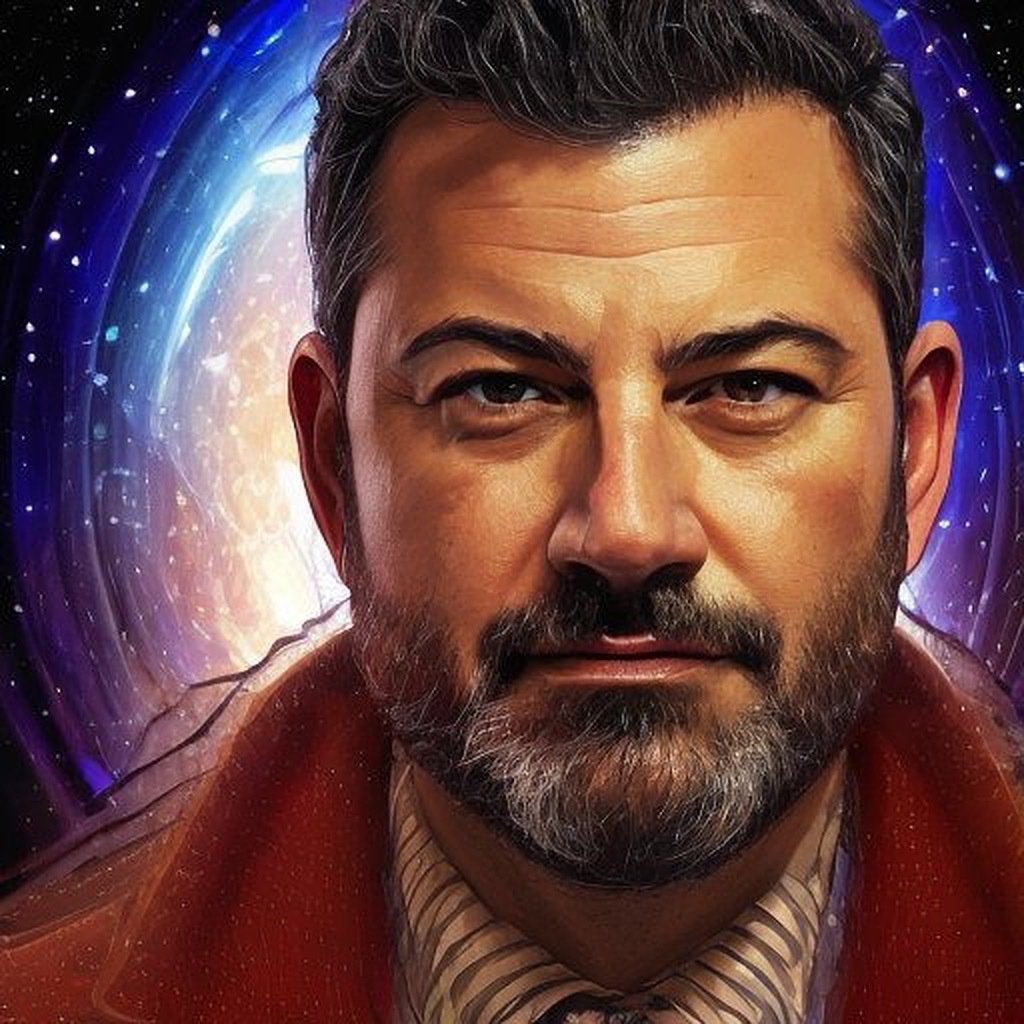 PrismaAI's tweet photo. Hey, @jimmykimmel, @JimmyKimmelLive, can't decide if you look more awesome as an astronaut or the space cowboy in these AI-generated avatars. What would you pick? https://t.co/2nIoUrS4bC