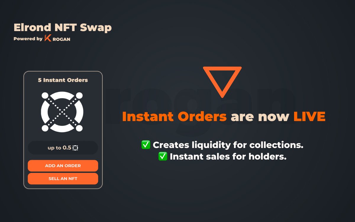 KroganSwap's tweet photo. Build build build🛠

That's what we know best⚡️

📣 #InstantOrders are now LIVE on every collection page.

👉 Fill an instant order and sell an NFT #instantly
👉 Request special attributes

Give it a try and would love to hear your feedback🧡
https://t.co/Tae99fxwu7

#MultiversX https://t.co/UtyQquTDbz