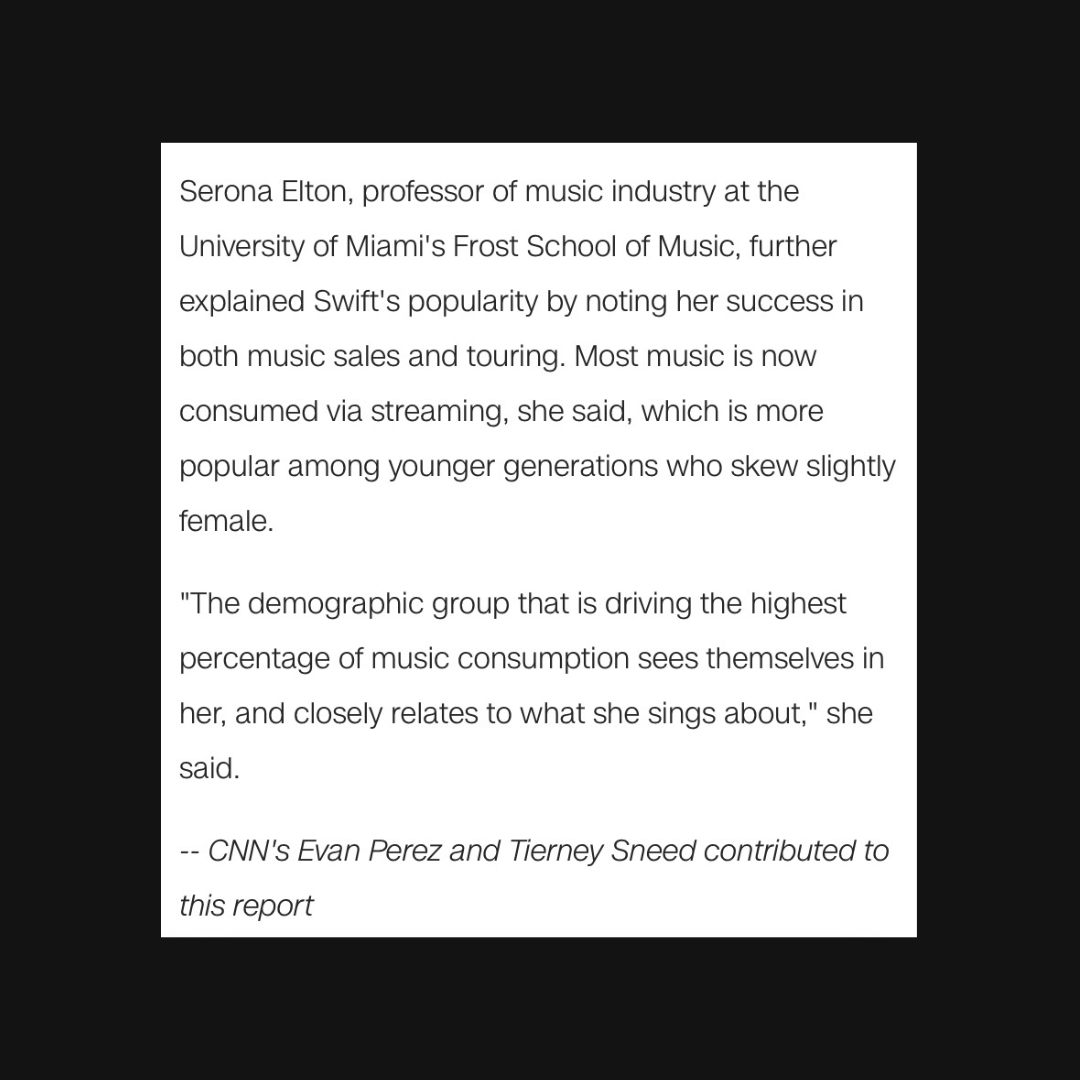 Frost Professor of Music Industry, Serona Elton, explains the impact of <a href="/taylorswift13/">Taylor Swift</a>'s demand on #Ticketmaster concert sales. See the full <a href="/CNN/">CNN</a> article, available below. #FrostSchoolUM #FSOM #CNN #TaylorSwift 

READ MORE: cnn.it/3V2eP5w