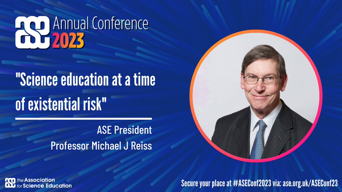 How can school science respond to global risks such as climate change through its curricula, pedagogies and assessment to help learners face the future? Join Prof Michael J Reiss on Thurs 5 Jan at #ASEConf2023 to find out!
Explore the programme: ase.org.uk/aseconf2023-sc… #SciEd