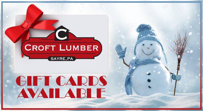 croftlumber's tweet photo. Can’t find that special something for a gift? Get your loved one a gift card from @croftlumber! https://t.co/CeLdUI830B