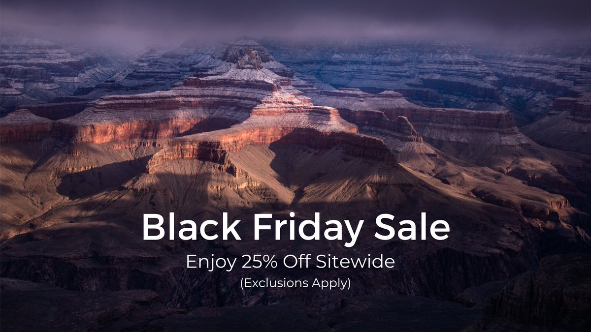We're excited to announce a special holiday sale running now through 11/28. Enjoy 25% off sitewide. 🛍️ Our products serve as the perfect gift for the canyon enthusiast in your life. Plus, your purchase benefits @GrandCanyonNPS! Shop #BlackFriday deals: shop.grandcanyon.org