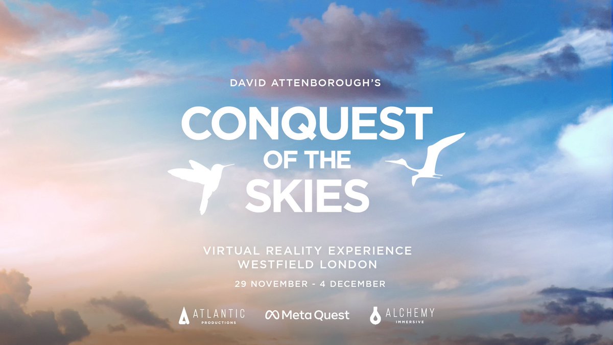 AlchemyImmerse's tweet photo. #ConquestOfTheSkies is coming to @westfieldlondon...

Tues 29/11- Fri 2/12: 11am-7pm
Sat 3/12- Sun 4/12: 10am-6pm

Discover how #insects, #reptiles and #birds unshackled themselves from the grips of gravity and took to the skies... with #immersive technologies. https://t.co/YserDvJfTW