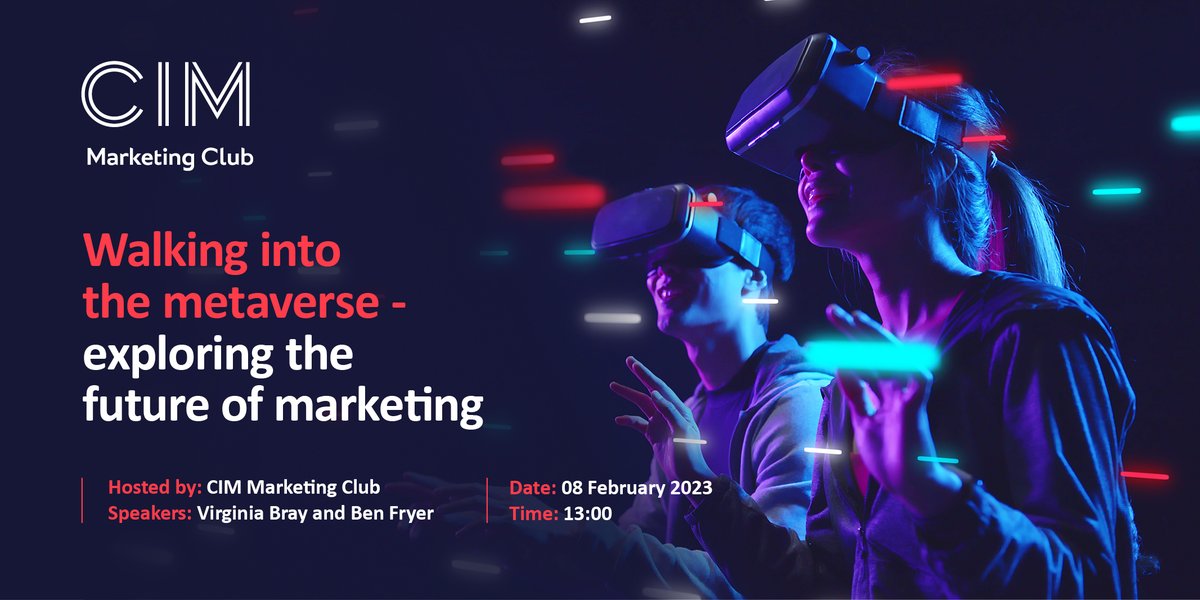#Students #MarketingClub #Webinar
Are you ready to explore the metaverse and what it means for the future of marketing? Find out more on 8 Feb 2023

register.gotowebinar.com/register/15517…
