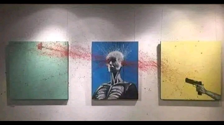 bt_thman's tweet photo. لوحه  بعنوان رصاصه من الماضي أصابت الحاضر وشوشت المستقبل 🔥🥀❤️ https://t.co/omUifdY8Ps