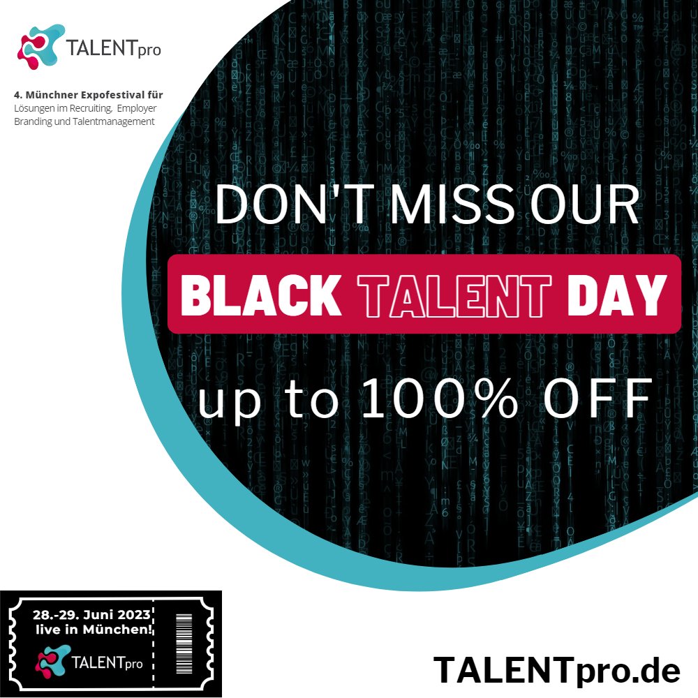 TALENTpro Events (@talentpro_de) on Twitter photo 𝐃i𝐞 𝐁𝐥𝐚𝐜𝐤 𝐖𝐞𝐞𝐤 𝐛𝐥𝐞𝐢𝐛𝐭 𝐬𝐩𝐚𝐧𝐧𝐞𝐧𝐝 𝐛𝐢𝐬 𝐳𝐮𝐥𝐞𝐭𝐳𝐭!
Der Freitag wird sehr aufregend! Auch wir von <a href="/TALENTpro/">Tim Mahaney</a> bieten ein Angebot, das fast zu gut ist, um es abzulehnen. 𝐁𝐥𝐞𝐢𝐛𝐞𝐧 𝐒𝐢𝐞 𝐝𝐫𝐚𝐧!
#BlackWeek #TALENTpro #BlackTALENTproDay #Rabatte 𝐃i𝐞 𝐁𝐥𝐚𝐜𝐤 𝐖𝐞𝐞𝐤 𝐛𝐥𝐞𝐢𝐛𝐭 𝐬𝐩𝐚𝐧𝐧𝐞𝐧𝐝 𝐛𝐢𝐬 𝐳𝐮𝐥𝐞𝐭𝐳𝐭!
Der Freitag wird sehr aufregend! Auch wir von <a href="/TALENTpro/">Tim Mahaney</a> bieten ein Angebot, das fast zu gut ist, um es abzulehnen. 𝐁𝐥𝐞𝐢𝐛𝐞𝐧 𝐒𝐢𝐞 𝐝𝐫𝐚𝐧!
#BlackWeek #TALENTpro #BlackTALENTproDay #Rabatte
