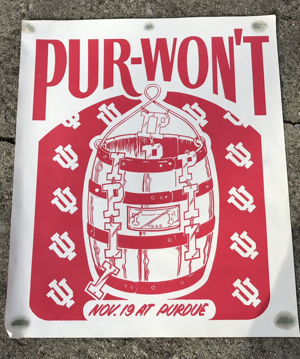 IUArtifacts's tweet photo. The 1988 Indiana-Purdue gameday poster. The Hoosiers would be victorious 52-7. #POTFB #IUFB https://t.co/q9Rdel8DvR