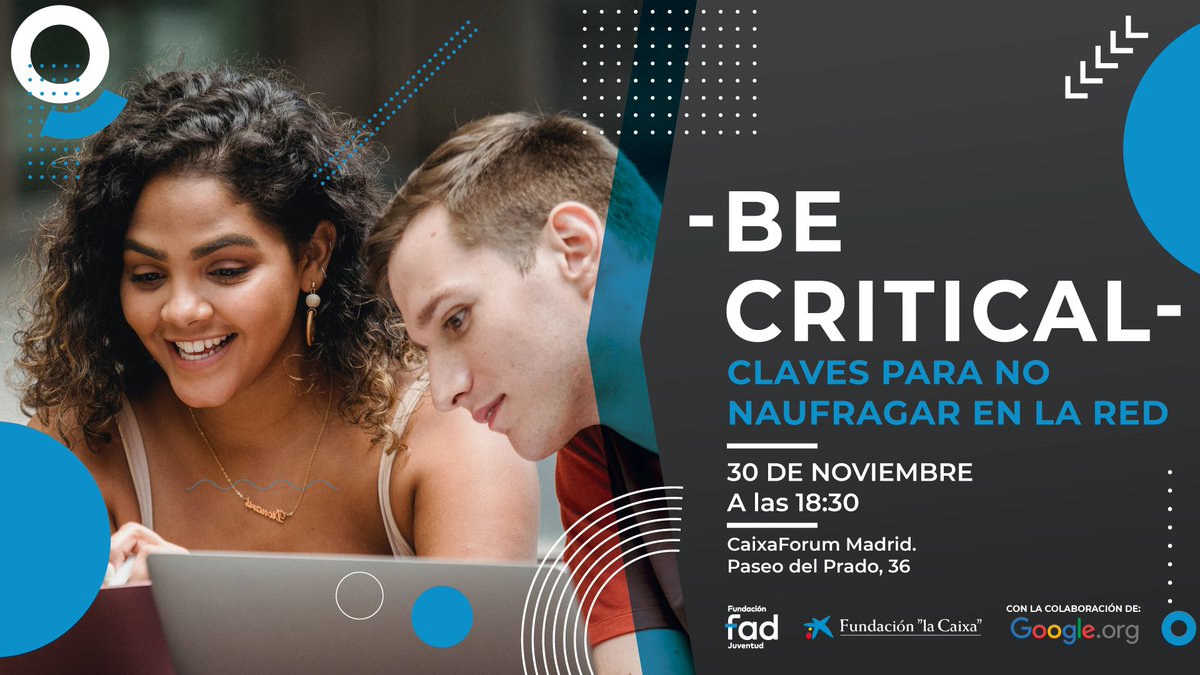 FadJuventud's tweet photo. ✍️¡Apunta la fecha!

➡El próximo miércoles tenemos una cita en @CaixaForum Madrid para hablar de pensamiento crítico y alfabetización mediática.

¿No te lo quieres perder? ¡Reserva tu plaza! #EduCaixa

📅30 de noviembre
⏰ 18:30h
🌐https://t.co/2Pl97MigIy https://t.co/DOyBa8wf3a