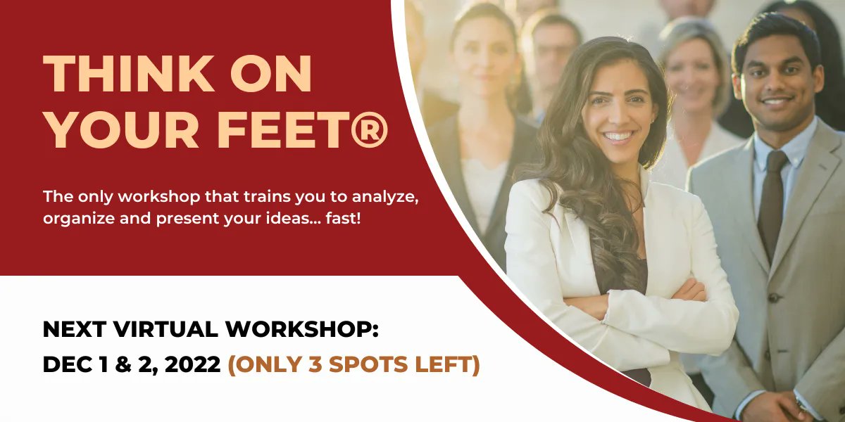 CommunicateGuru's tweet photo. Virtual workshop alert! 📢

Think on Your Feet® will show you how to:

• Use the best communication strategy for each situation
• Focus a topic into bite-sized chunks for easy retention
• Present ideas clearly, concisely, and memorably

Learn more: https://t.co/URPGYCuXt2 https://t.co/p2zlIyk8G6