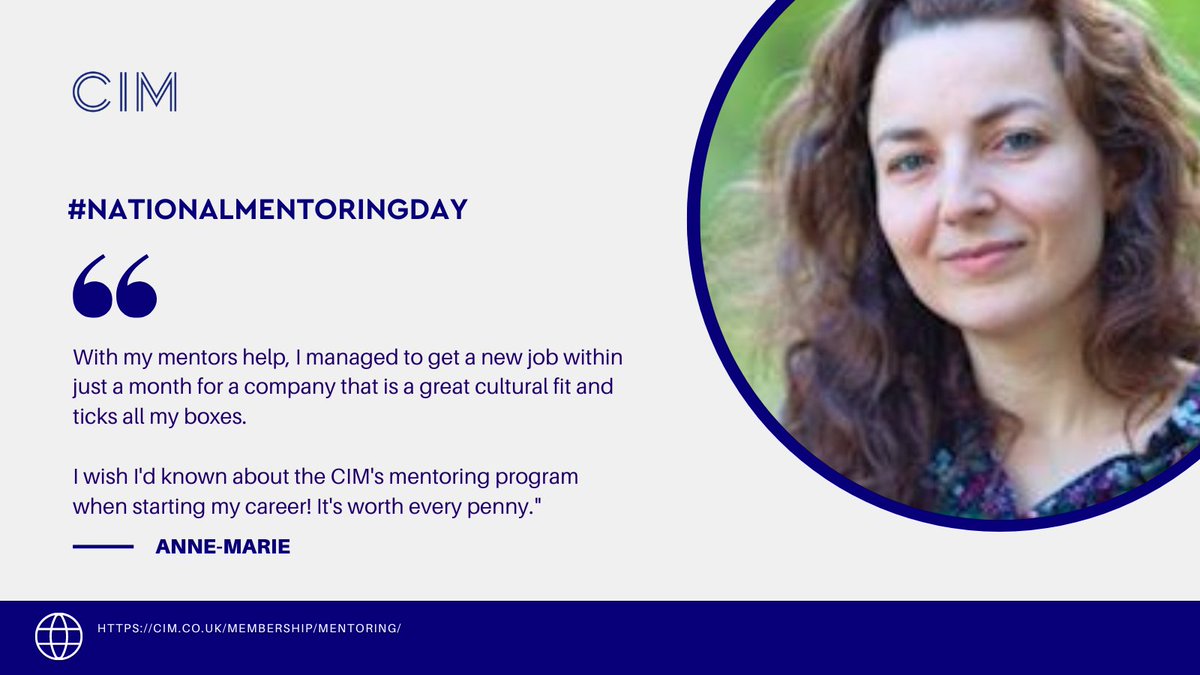 Have you thought about the benefits that having a mentor would bring? 
#CIMMentoring #CIMMarketing #nationalmentoringday cim.co.uk/membership/men…