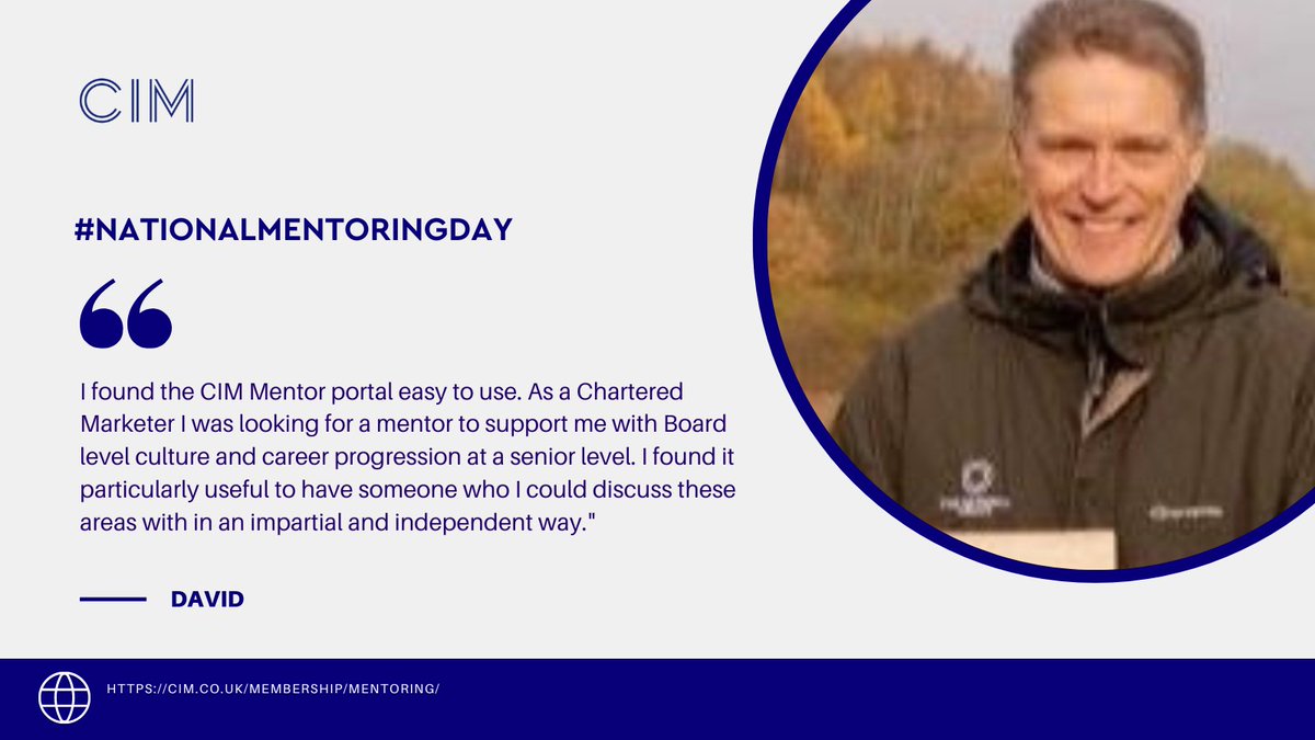Having a mentor can have a huge impact. Find out more from #CIM here. cim.co.uk/membership/men… #CIMmarketing #mentoring