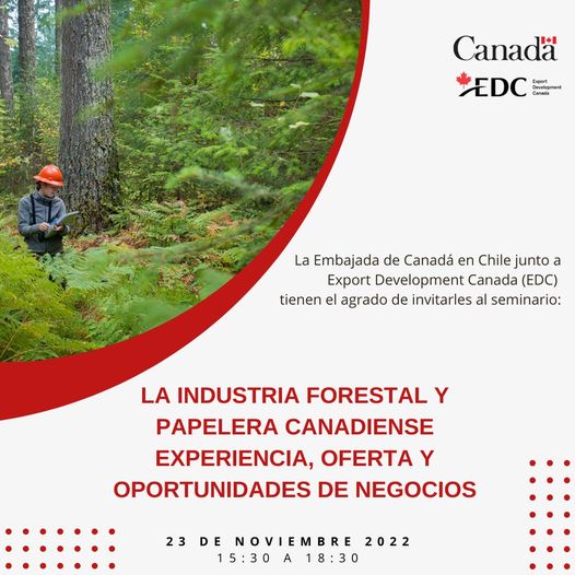 cormachile's tweet photo. 📺En breve, la @EmbCanChile, junto a @ExportDevCanada realizan en #Expocorma el seminario la “Industria forestal y papelera canadiense: experiencia, oferta y oportunidades de negocios"
Sigue la transmisión #EnVivo aquí👉 https://t.co/pftD8Q7HnQ
#ChilePaísdeMadera
@expocorma https://t.co/kvNtBP2WmJ