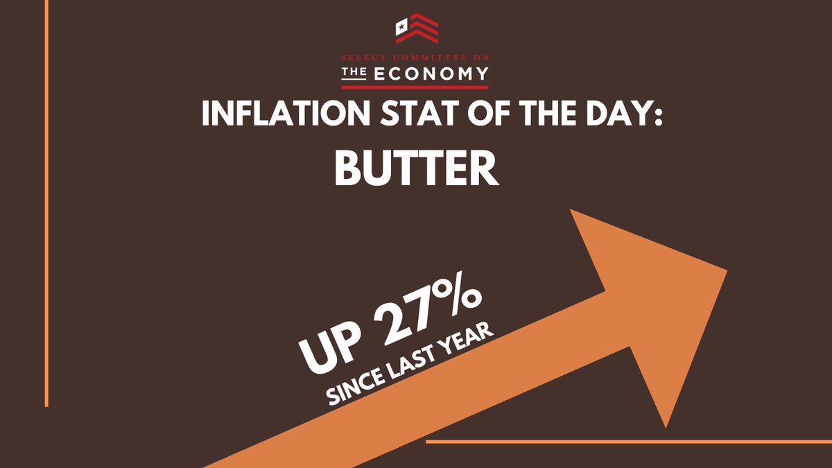 EconomyGOP's tweet photo. It doesn't matter if your a margarine or butter family, you are going to be paying more this year under #bidenflation https://t.co/S5iweLimVQ