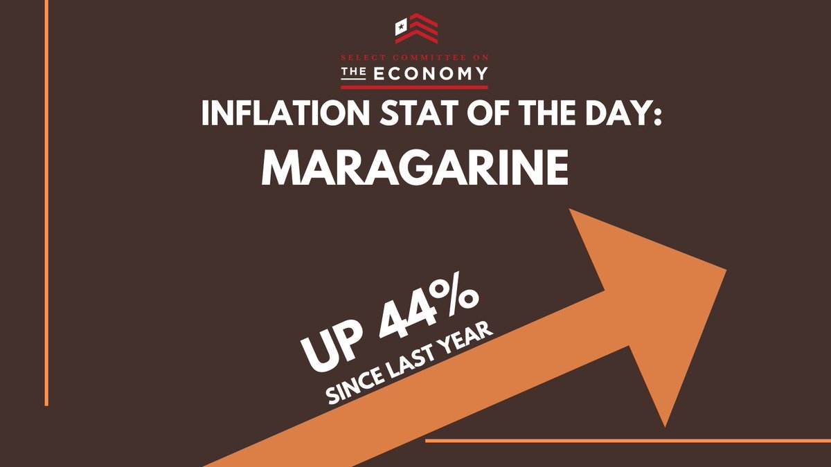EconomyGOP's tweet photo. It doesn't matter if your a margarine or butter family, you are going to be paying more this year under #bidenflation https://t.co/S5iweLimVQ