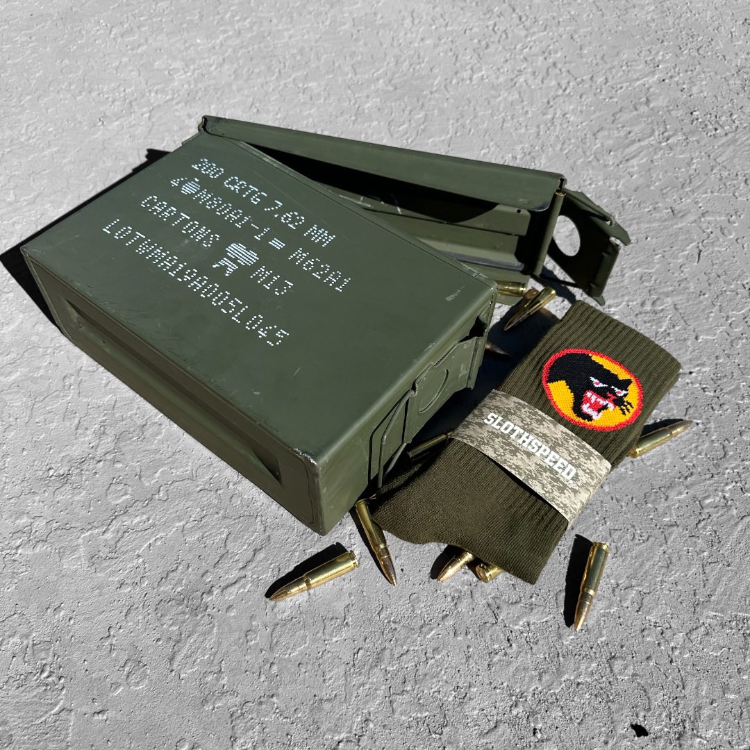 slothspeedco's tweet photo. 🫡 Infantry Crew Socks Dropping Soon only on https://t.co/u01teqKhjX https://t.co/0w3aaUycFe