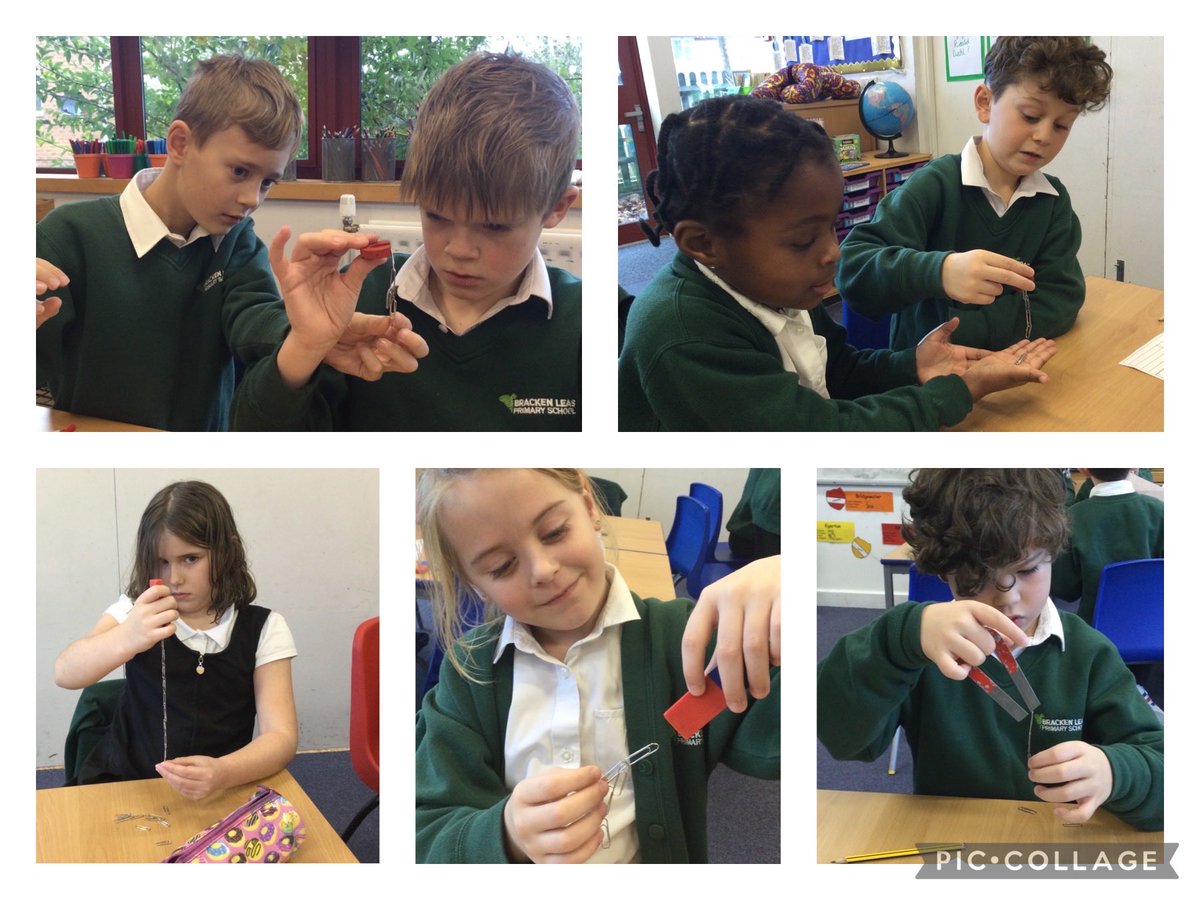 Year 3 Science this afternoon and it’s magnets again. We had fun investigating which magnet was the strongest by how many paper clips it held, end to end.