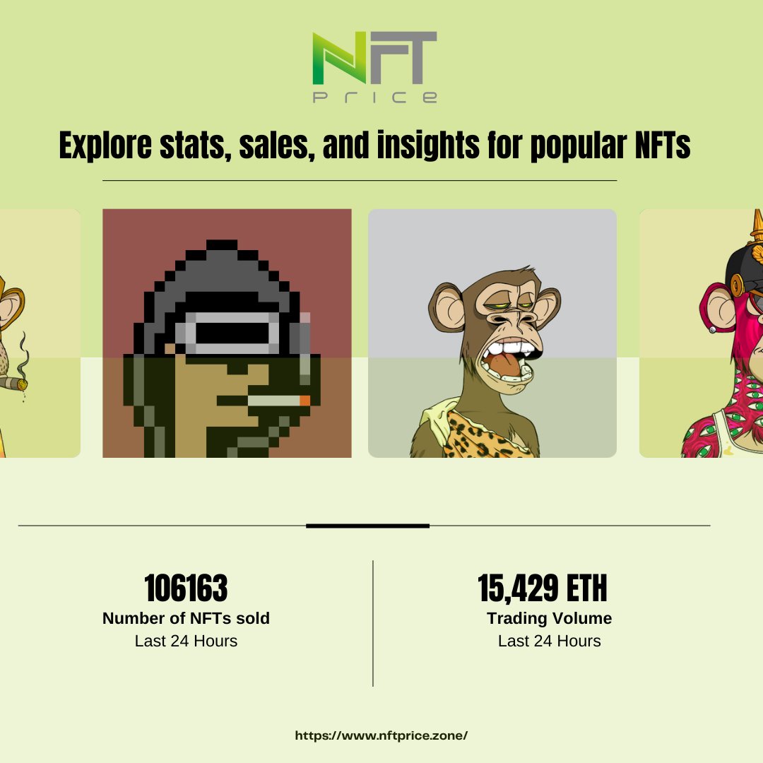 nftpricezone1's tweet photo. Follow @nftpricezone1 for Explore stats, sales and insights for popular NFTs

#nft #nfts #NFTCommunity #NFTartists #nftcollectors #nftart #NFTsales #NFTshill #NFTCollection #NFTMarketplace https://t.co/BxTAlTIujm