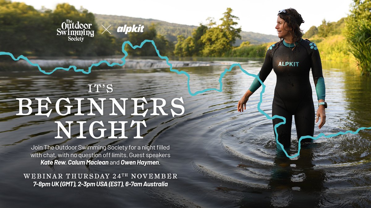 outdoorswimming's tweet photo. Last chance to register for tomorrow’s FREE ‘Beginners Night’ #webinar to ask all your #outdoorswimming questions to #KateRew and guests.
Sign up here https://t.co/uadaSxHKIf to join us to talk all things swim!
#sharetheswimlove https://t.co/4ss4zWGEsT