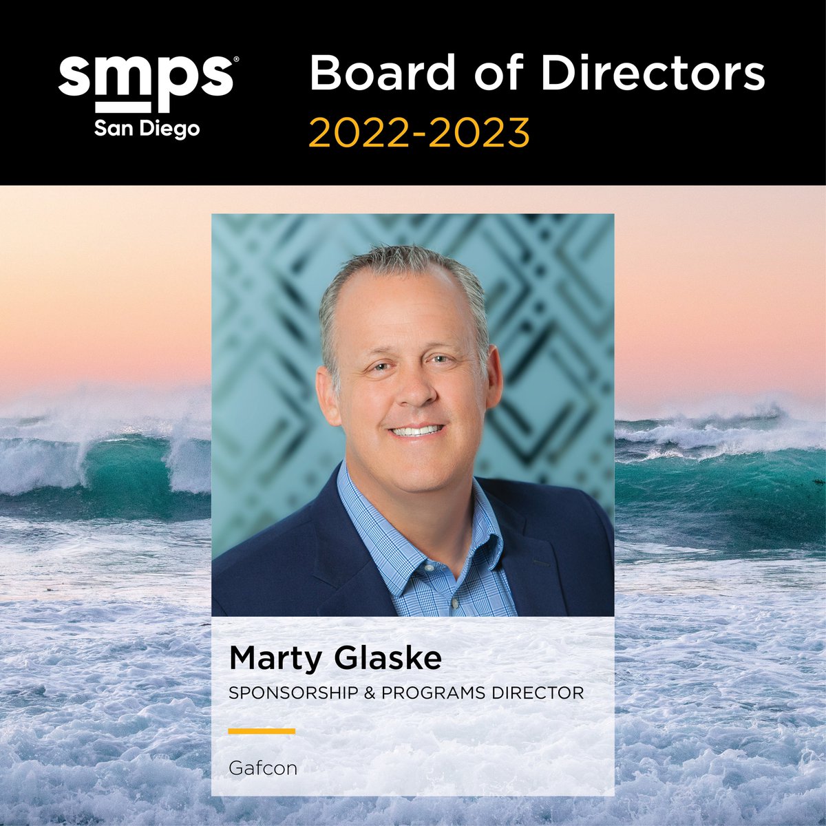 SMPS_SD's tweet image. Our next 2022-2023 Board introduction is Sponsorship and Programs Director Marty Glaske. Marty is a Senior Vice President at @Gafcon_Inc and has been involved with SMPS for more than 10 years.  

#SMPS #AECIndustry #SanDiego