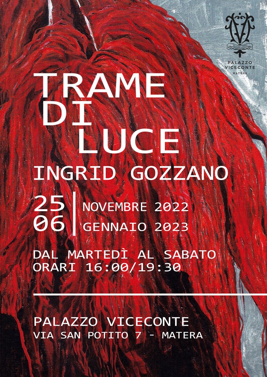 A <a href="/PalazzoVicecont/">Palazzo Viceconte</a> Trame di luce, la personale di #ingridgozzano Inaugurazione venerdì #25novembre ore 18... #viaspettiamo
#tramedilucematera #ingridgozzano #gozzanoapalazzoviceconte