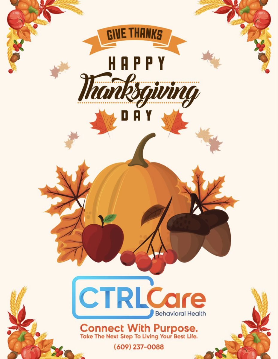 ctrlcare's tweet image. Happy Thanksgiving From The CTRLCare Wellness Team!!!  Empowering Young People With Mental Health Treatment!!!