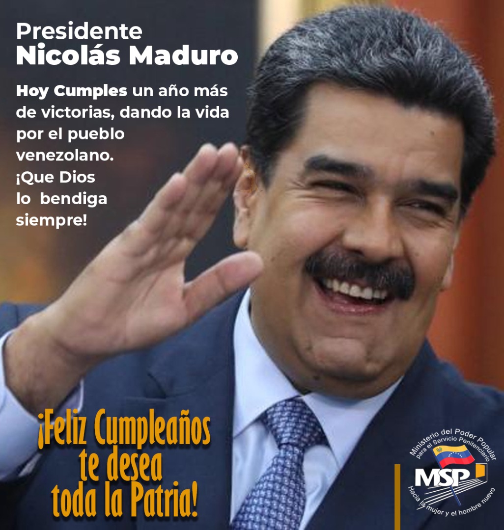 mppsp_vzla's tweet photo. 🎉 La gran familia del #MPPSP le desea un ¡feliz cumpleaños! A nuestro presidente obrero @NicolasMaduro, hombre valiente y luchador incansable por el bienestar del pueblo venezolano🇻🇪. 

#FelizCumpleañosPdteMaduro https://t.co/1k37iRwt8G