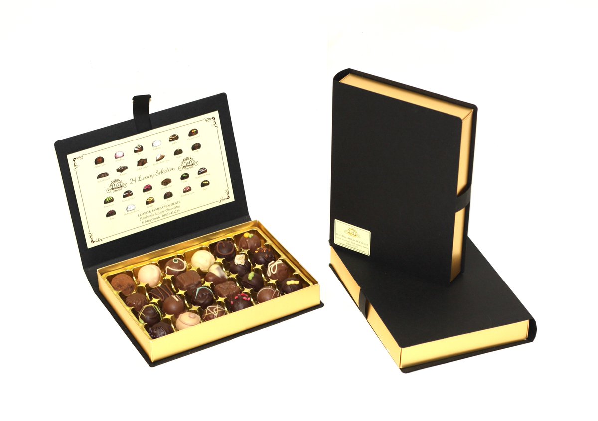 What do you get when you cross an author with a chocolatier? Books full of chocolates! (Sorry, the best I could do at this time of day). We love our new hardback books filled with our delicious 24-truffle selection.