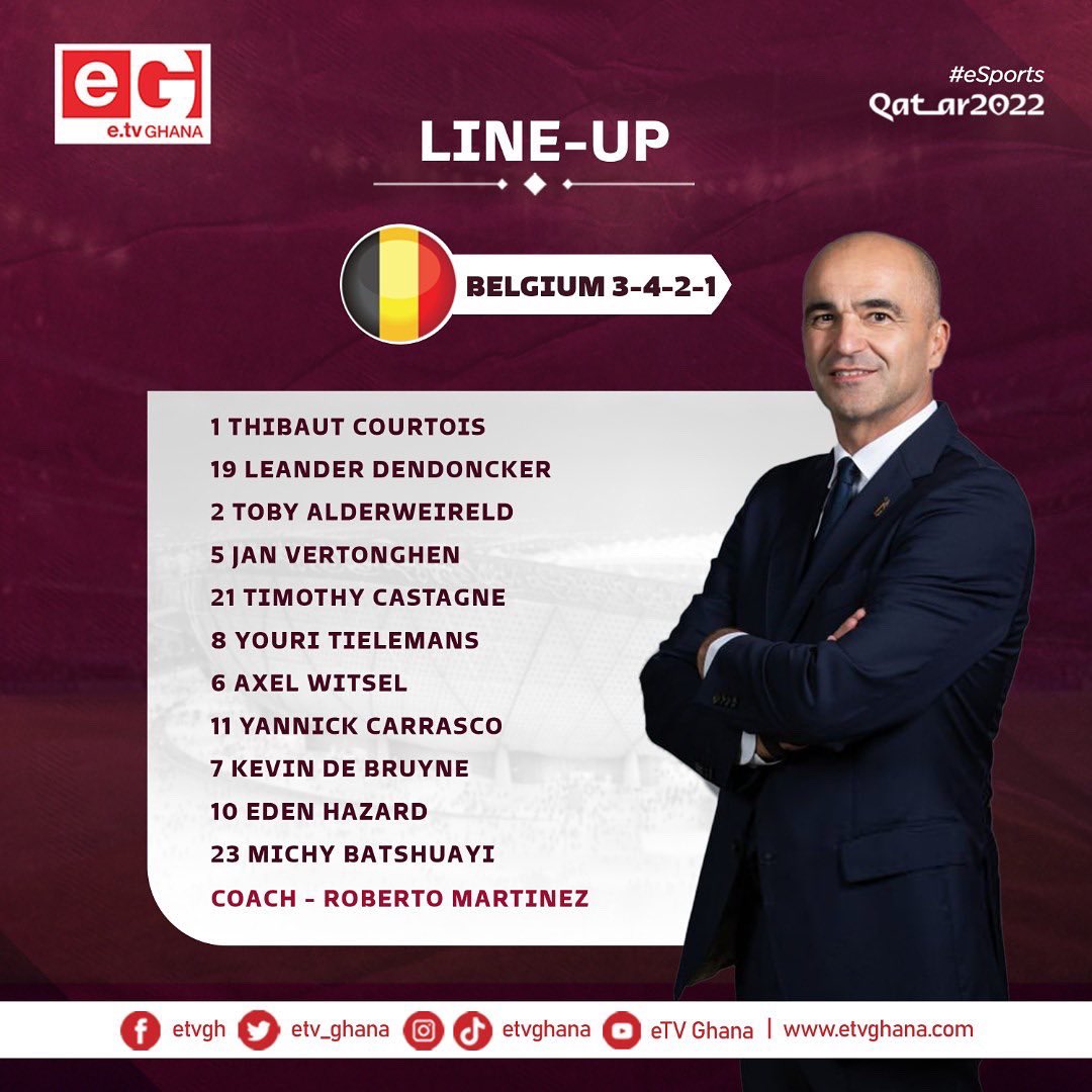 YSportsGh's tweet photo. 🇧🇪🇨🇦

📝 Belgium and Canada line ups are out !

#Qatar2022onGMABC  #Qatar2022 #eSports #FIFAWorldCup https://t.co/GX0JYmCtBe