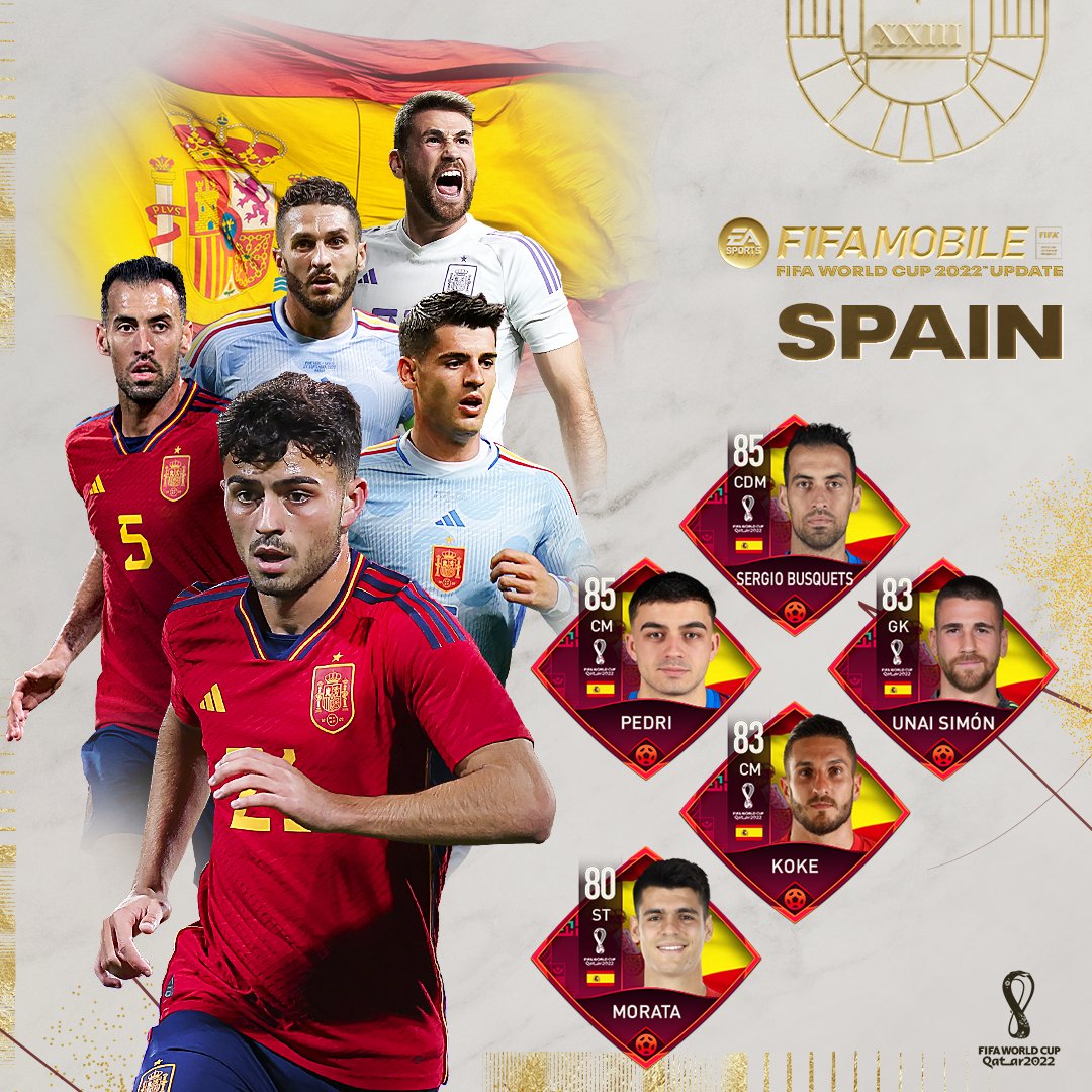 X 上的EA SPORTS FC MOBILE：「3 points and an impressive start to their FIFA World Cup™ campaign forSEFutbol! 🔴 Jump into #FIFAMobile to recreate it with Spain in Tournament Mode! 👏🇪🇸