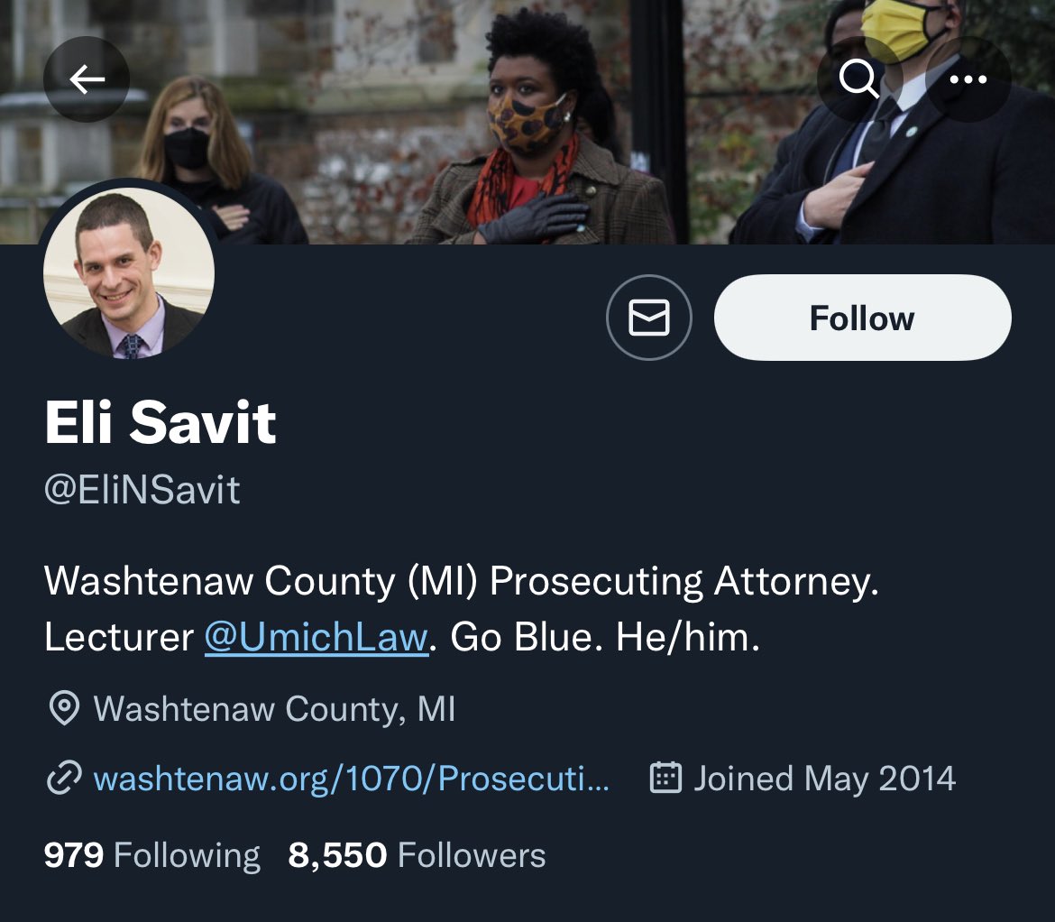 MoneybaggMSU's tweet photo. Reminder that the prosecutor who is altering the lives/careers of 7 MSU football players is such a big Michigan fan that he has “Go Blue” in his twitter bio. https://t.co/IFQyLGoQJS