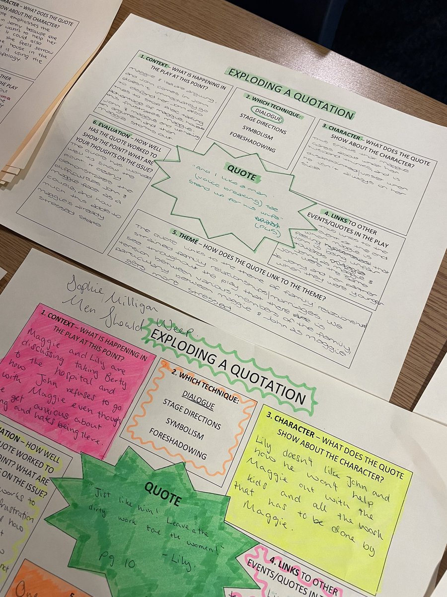 AlfordEnglish's tweet photo. Exploding a quotation worked well for Higher revision today on #MenShouldWeep #ScottishSetText #WorkHard https://t.co/iTGmNctUHp