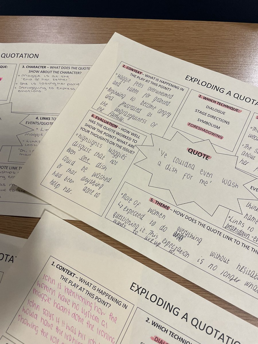 AlfordEnglish's tweet photo. Exploding a quotation worked well for Higher revision today on #MenShouldWeep #ScottishSetText #WorkHard https://t.co/iTGmNctUHp