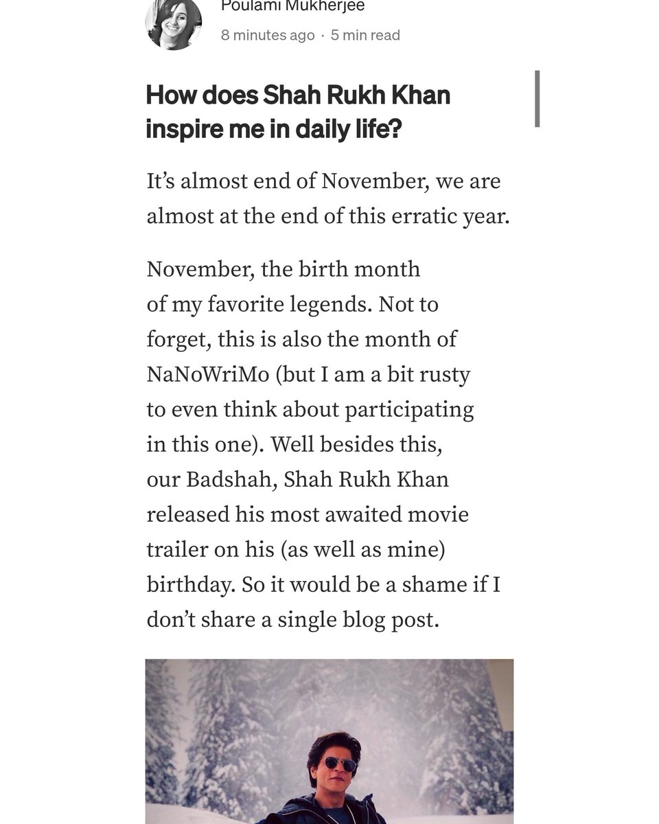 muddledsparks's tweet photo. Check out my latest blog post on Medium. Being a scorpion and being November born I am lucky that I share my birth date with such a legend!@iamsrk https://t.co/fsn7Fgju84

#SRK
#Medium 
#jabrafan 
#muddledsparks
#bangalore 
#Mumbai 
#Kolkata 
#Scorpio 
#ShahRukhKhan 
#iamsrk https://t.co/ghFk46Hq4m