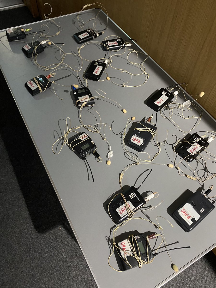 MrWyattAVTech's tweet photo. All these radio mics must mean that showtime must be very close! https://t.co/CIUfc22pet