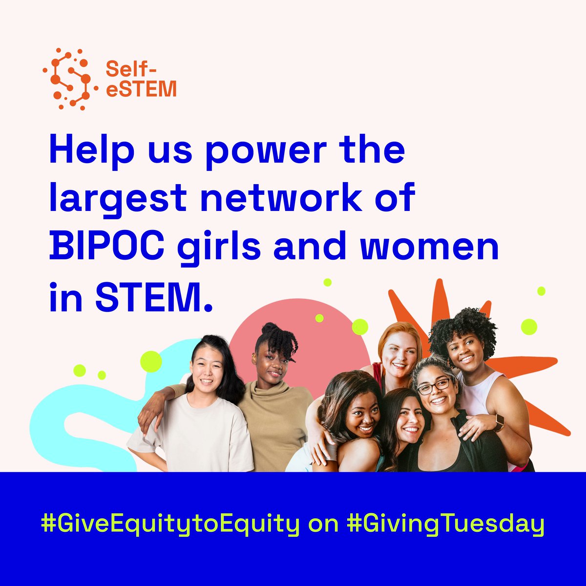 selfestemorg's tweet photo. Help us power the largest volunteer network of BIPOC girls and women in STEM. #GiveEquitytoEquity on #GivingTuesday by clicking the link in our bio to donate.

#givingtuesday #supportblackownedbusinesses #supportblackbusiness #bipocowned #selfestem #stem #stemeducation https://t.co/d7pSrwuFIB