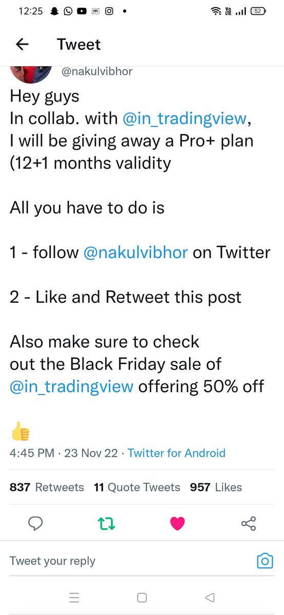 ajayageecha1's tweet photo. @nakulvibhor @in_tradingview Done sir ❣️
Finger crossed 🤞 https://t.co/klsByMwFbs