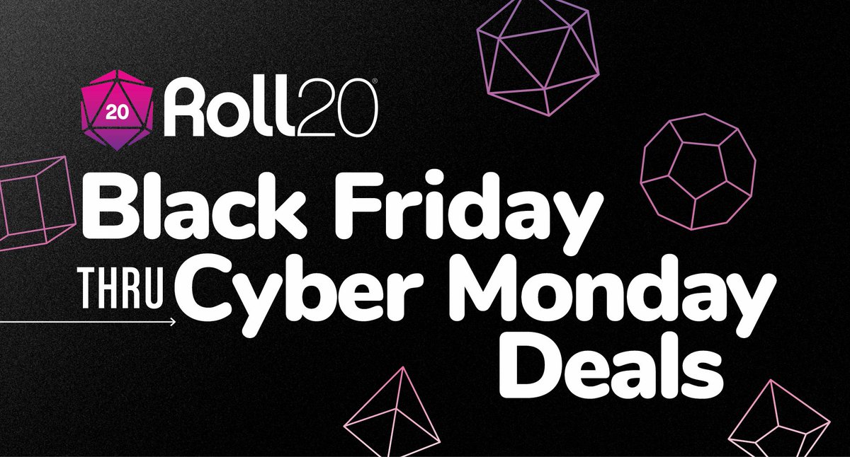 roll20app's tweet photo. 🎉 We got some big deals coming from the Roll20 Marketplace + more this upcoming weekend!

🎊 Perfect time to grab something you may have been eyeing! Let us know if you're getting some gaming in and what you're looking forward to! https://t.co/2IA2rWNZHW
