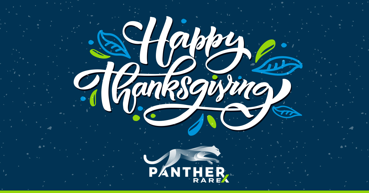 PANTHERxRare's tweet photo. Happy Thanksgiving from all of us at PANTHERx Rare! Wishing you and your families a happy, healthy holiday! https://t.co/HRSib21w0t