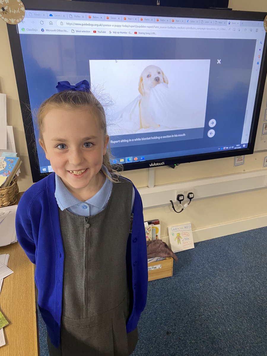 TarvinPrimary's tweet photo. A fantastic assembly all about sponsoring a guide dog. We loved hearing all about Rupert, what a brilliant thing to do! #sponsorguidedogs #speakingandlistening #classassemblies https://t.co/N9MxhFScqb