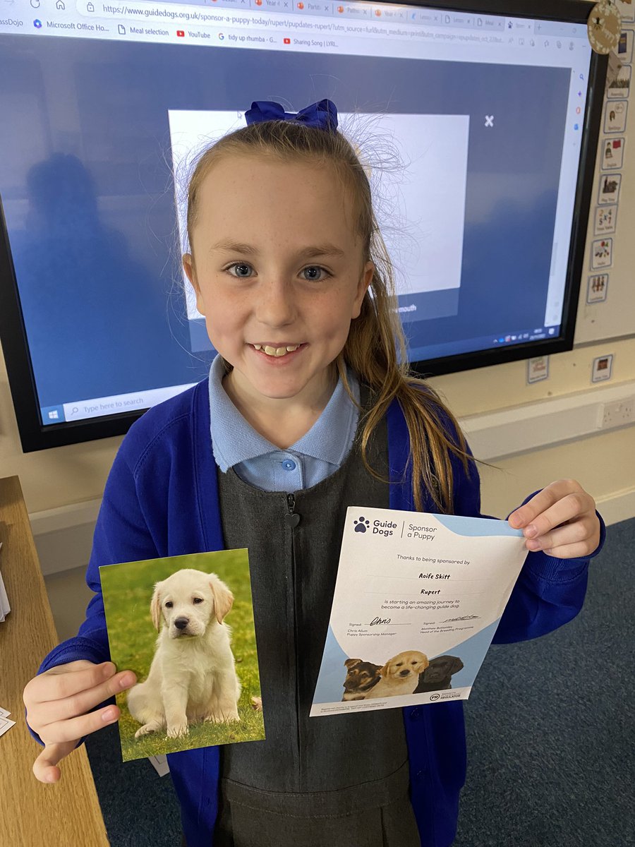 TarvinPrimary's tweet photo. A fantastic assembly all about sponsoring a guide dog. We loved hearing all about Rupert, what a brilliant thing to do! #sponsorguidedogs #speakingandlistening #classassemblies https://t.co/N9MxhFScqb