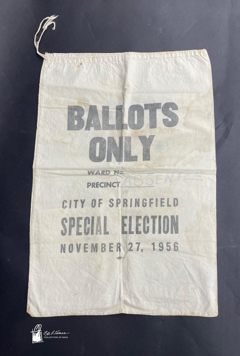 331/365: Today in history, this bag was used to collect and transport ballots in a Springfield special election in 1956.