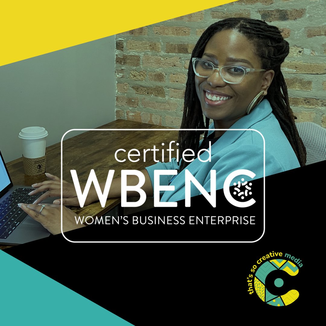ThatsSoCreative's tweet photo. 🙏🏽 #thankful @ThatsSoCreative is now certified as a #WBE through the Women’s Business Enterprise National Council (WBENC), the nation’s largest third-party certifier of businesses owned and operated by women in the U.S.  #womanownedbusiness #womeninbusiness  #blackownedbusiness https://t.co/xwSnUaPUAP